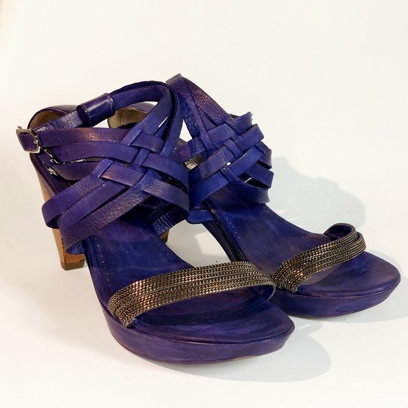Vic Matié multi ankle strap mid-heel sandals, EU40, wide fit, EUC custom dyed - Picture 5 of 12